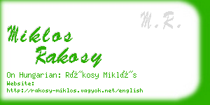 miklos rakosy business card